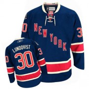 Reebok New York Rangers 30 Men's Henrik Lundqvist Navy Blue Authentic Third NHL Jersey