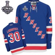 Reebok New York Rangers 30 Men's Henrik Lundqvist Royal Blue Authentic Home 2014 Stanley Cup NHL Jersey