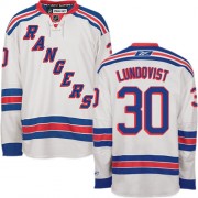 Reebok New York Rangers 30 Men's Henrik Lundqvist White Authentic Away NHL Jersey