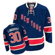 Reebok New York Rangers 30 Youth Henrik Lundqvist Navy Blue Premier Third NHL Jersey