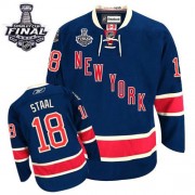 Reebok New York Rangers 18 Men's Marc Staal Navy Blue Premier Third 2014 Stanley Cup NHL Jersey