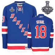 Reebok New York Rangers 18 Men's Marc Staal Royal Blue Authentic Home 2014 Stanley Cup NHL Jersey