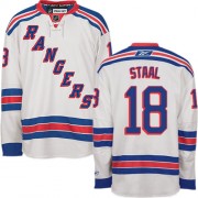 Reebok New York Rangers 18 Men's Marc Staal White Authentic Away NHL Jersey