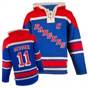 Old Time Hockey New York Rangers 11 Men's Mark Messier Royal Blue Premier Sawyer Hooded Sweatshirt NHL Jersey