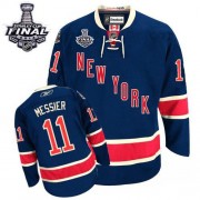 Reebok New York Rangers 11 Men's Mark Messier Navy Blue Premier Third 2014 Stanley Cup NHL Jersey