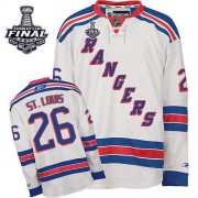 Reebok New York Rangers 26 Men's Martin St.Louis White Authentic Away 2014 Stanley Cup NHL Jersey
