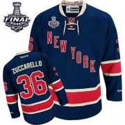 Reebok New York Rangers 36 Men's Mats Zuccarello Navy Blue Authentic Third 2014 Stanley Cup NHL Jersey