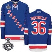 Reebok New York Rangers 36 Men's Mats Zuccarello Royal Blue Authentic Home 2014 Stanley Cup NHL Jersey