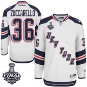 Reebok New York Rangers 36 Men's Mats Zuccarello White Authentic 2014 Stanley Cup 2014 Stadium Series NHL Jersey