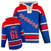 Old Time Hockey New York Rangers 61 Men's Rick Nash Royal Blue Authentic Sawyer Hooded Sweatshirt NHL Jersey
