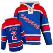 Old Time Hockey New York Rangers 2 Men's Brian Leetch Royal Blue Authentic Sawyer Hooded Sweatshirt NHL Jersey