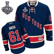 Reebok New York Rangers 61 Men's Rick Nash Navy Blue Authentic Third 2014 Stanley Cup NHL Jersey