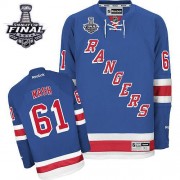 Reebok New York Rangers 61 Men's Rick Nash Royal Blue Authentic Home 2014 Stanley Cup NHL Jersey