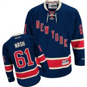 Reebok New York Rangers 61 Youth Rick Nash Navy Blue Premier Third NHL Jersey