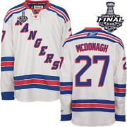 Reebok New York Rangers 27 Men's Ryan McDonagh White Authentic Away 2014 Stanley Cup NHL Jersey