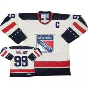 CCM New York Rangers 99 Men's Wayne Gretzky White Authentic Throwback NHL Jersey