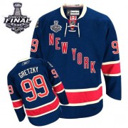 Reebok New York Rangers 99 Men's Wayne Gretzky Navy Blue Authentic Third 2014 Stanley Cup NHL Jersey