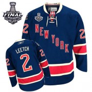 Reebok New York Rangers 2 Men's Brian Leetch Navy Blue Premier Third 2014 Stanley Cup NHL Jersey