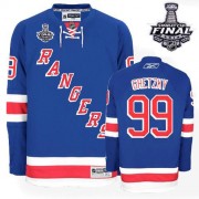 Reebok New York Rangers 99 Men's Wayne Gretzky Royal Blue Authentic Home 2014 Stanley Cup NHL Jersey