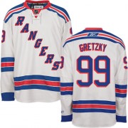 Reebok New York Rangers 99 Men's Wayne Gretzky White Authentic Away NHL Jersey