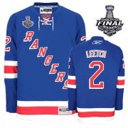 Reebok New York Rangers 2 Men's Brian Leetch Royal Blue Authentic Home 2014 Stanley Cup NHL Jersey