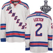 Reebok New York Rangers 2 Men's Brian Leetch White Authentic Away 2014 Stanley Cup NHL Jersey