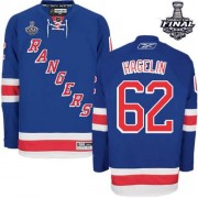 Reebok New York Rangers 62 Men's Carl Hagelin Royal Blue Premier Home 2014 Stanley Cup NHL Jersey