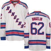 Reebok New York Rangers 62 Men's Carl Hagelin White Authentic Away NHL Jersey