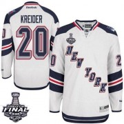 Reebok New York Rangers 20 Men's Chris Kreider White Authentic 2014 Stanley Cup 2014 Stadium Series NHL Jersey