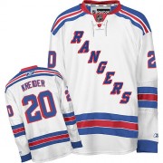 Reebok New York Rangers 20 Men's Chris Kreider White Authentic Away NHL Jersey