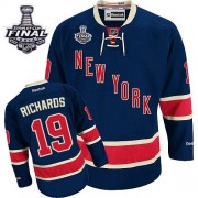 Reebok New York Rangers 19 Men's Brad Richards Navy Blue Authentic Third 2014 Stanley Cup NHL Jersey