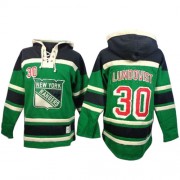 Old Time Hockey New York Rangers 30 Men's Henrik Lundqvist Green Authentic St. Patrick's Day McNary Lace Hoodie NHL Jersey